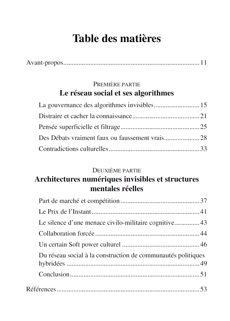 Si les réseaux sociaux s'apparentent à du divertissement, mon ouvrage propose une lecture plus critique afin de les considérer avec le plus grand sérieux. Leur influence profonde sur nos croyances sur la science ou sur ce qui est vrai, sur nos modes de raisonnement mérite une approche peut-être moins ludique, mais bénéfique pour mieux travailler ensemble…

Auprès de l'éditeur : Les Éditions du Net
Sur les sites Internet : Amazon.fr, Chapitre.com, Fnac.com, etc.
Auprès de votre libraire habituel